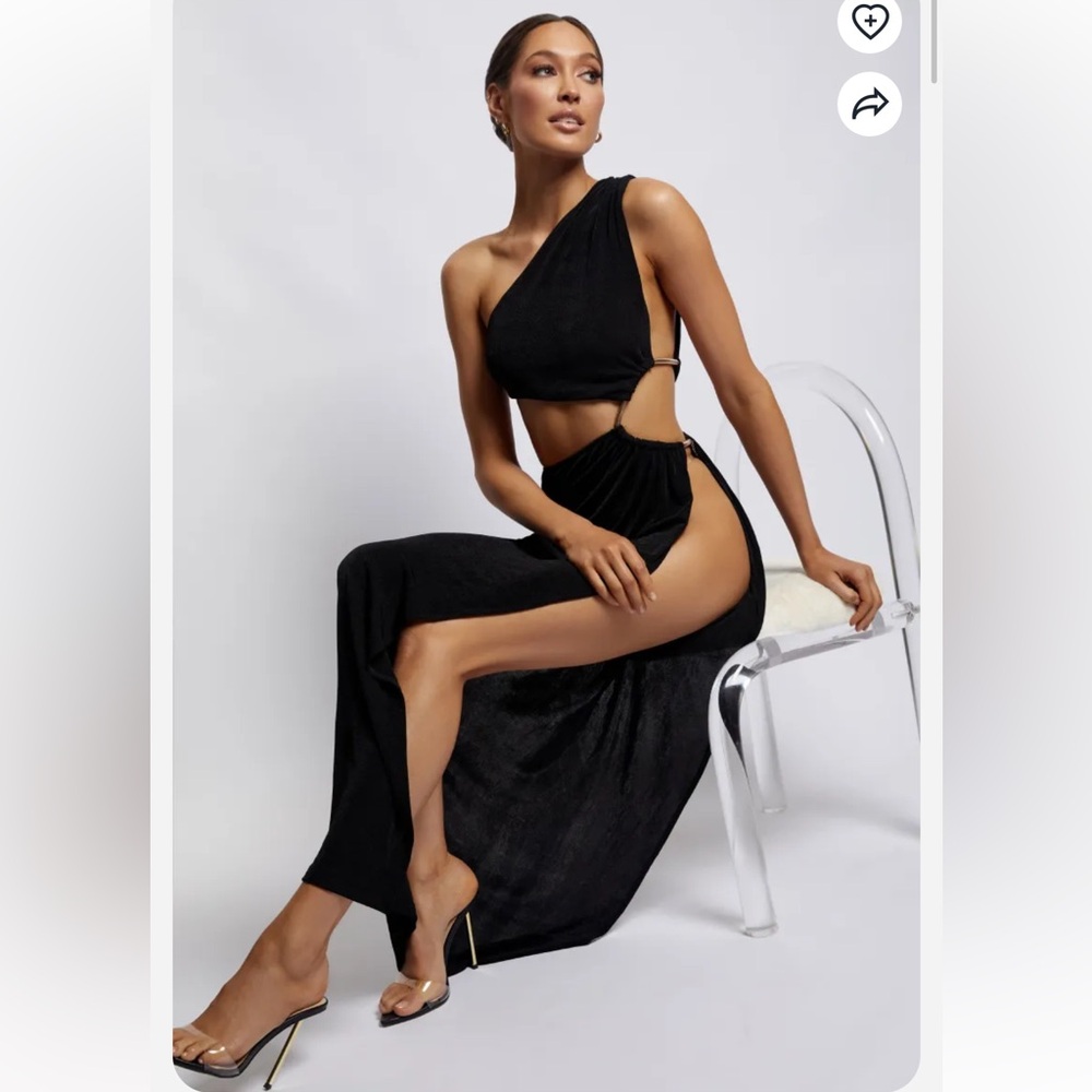 MESHKI PAIGE SIDE CUT OUT DRESS BLACK in XS. Brand new with tags.